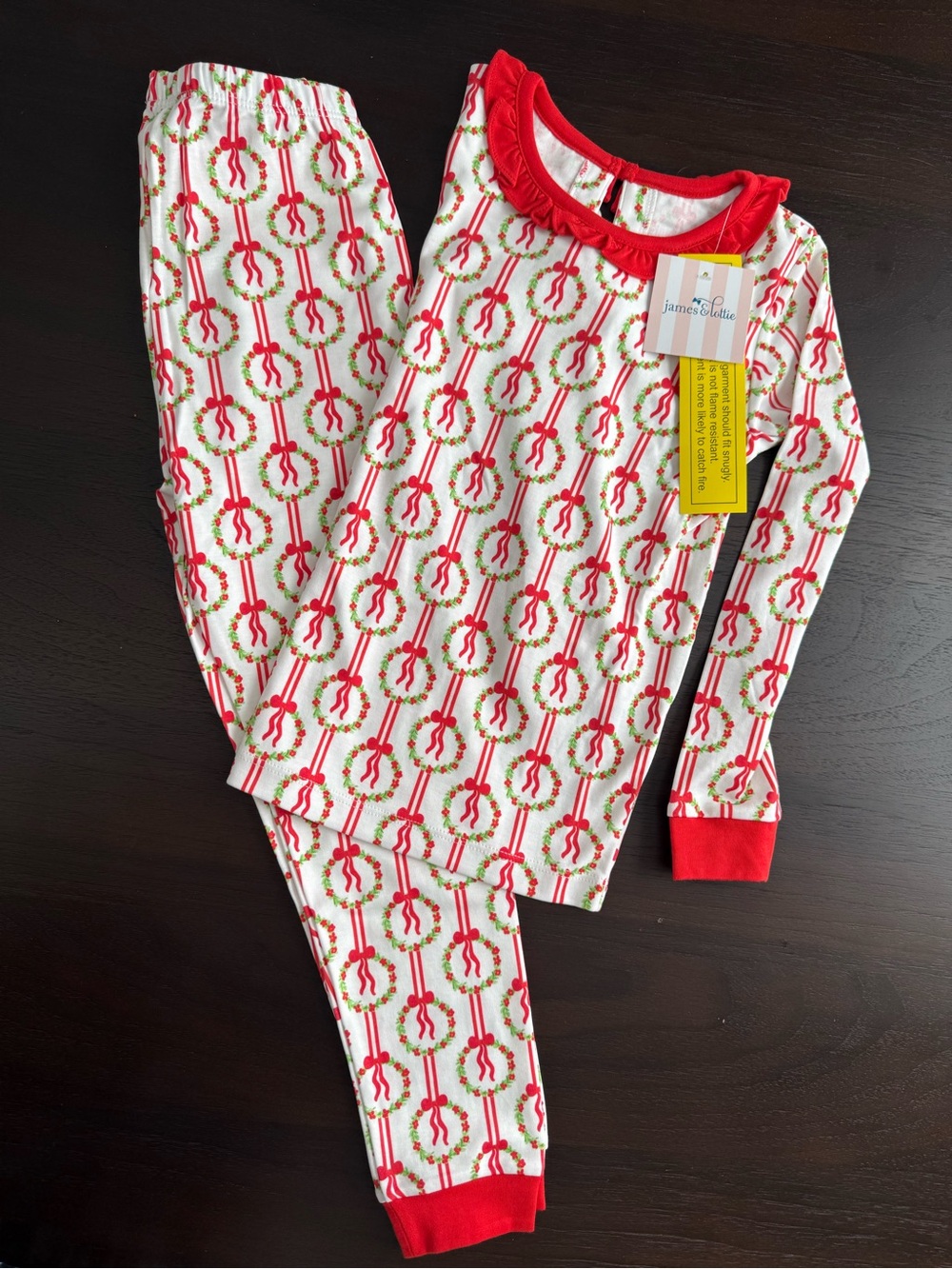 Red Wreath Kids Pajama Set